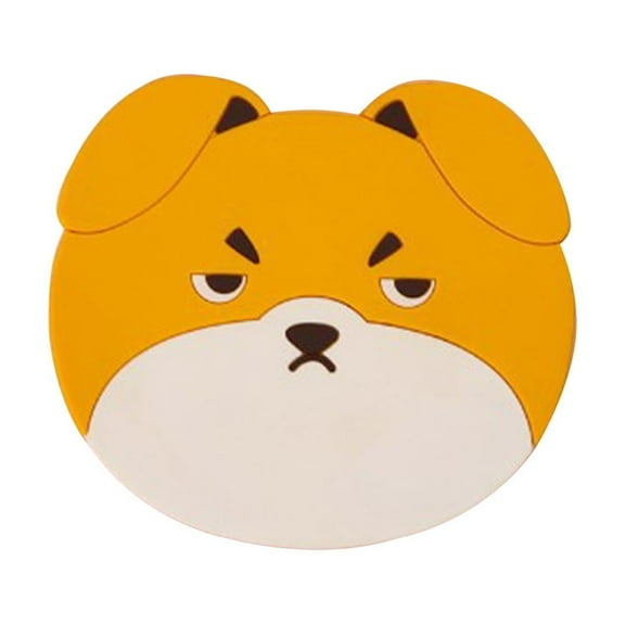 Btomtd Puppy Shaped Ceramic Cup Pad for Desk, Cute Non Slip Hot Placemats for Puppy Lovers, Silicone Rubber Cup Place Mats for Coffee and Dining Table, 4"x3.5", A