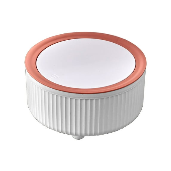 Btomtd Push Type Desktop Trash Can with Lid Storage Garbage Can for Car Home Restaurant Desk Living Room Wastebasket, Orange