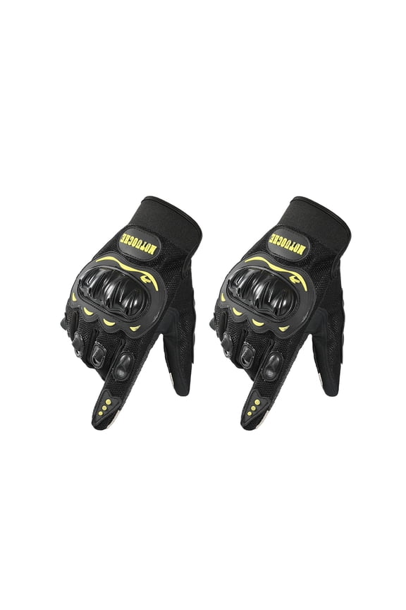 Racing Gloves with Warmth for Hand Protection, Gloves to Avoid Fall and Slip with Touch Screen, Motorcycle Riding Gloves for Men and Women, Yellow