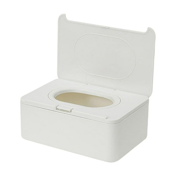 Btomtd Rectangle Multifuctional Tissue Box Cover with Filp Lid Tissue Box Holder for Bathroom Kitchen Bedroom Countertops, White