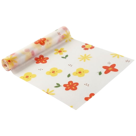 Btomtd Refrigerator Liners and Fridge Mats with Floral Pattern, Non Adhesive Non Slide Shelf Liner, Easy Clean Waterproof Drawer Place Mats for Kitchen, 59"x12", B