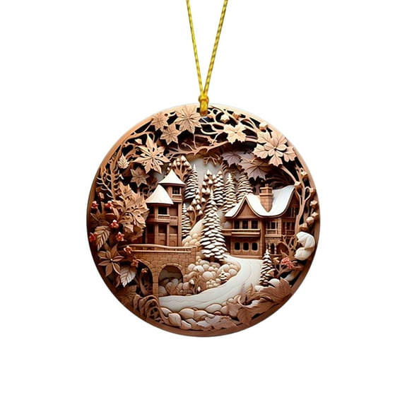 Btomtd Religious Family Christmas Ornaments, Warm Holiday Tree Pendant, Glass Window Hanging Decoration, Faith-Based Family Seasonal Decor, B