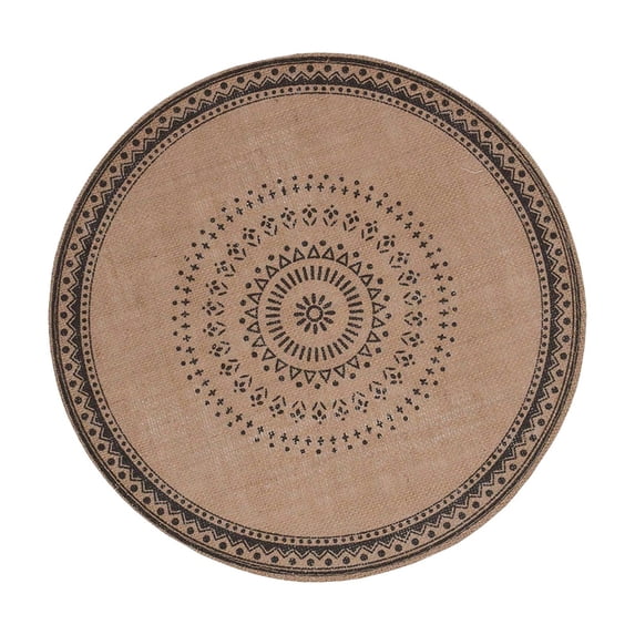 Btomtd Round Jute Placemats for Restaurant Decorative Use, Non Slip Place Mats for Bowl and Table, Natural Fiber Table Mat for Dining and Kitchen, 15", Brown