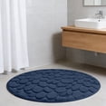 thumbnail image 1 of Btomtd Round Memory Foam Bath Mat with Cobblestone Look, Super Absorbent Bathroom Rugs, Machine Washable Door Mat for Shower, 31.5 x 31.5 Inches, Blue, 1 of 6
