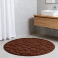 thumbnail image 1 of Btomtd Round Memory Foam Bath Mat with Cobblestone Look, Super Absorbent Bathroom Rugs, Machine Washable Door Mat for Shower, 31.5 x 31.5 Inches, Brown, 1 of 6