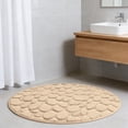 thumbnail image 1 of Btomtd Round Memory Foam Bath Mat with Cobblestone Look, Super Absorbent Bathroom Rugs, Machine Washable Door Mat for Shower, 31.5 x 31.5 Inches, Khaki, 1 of 6