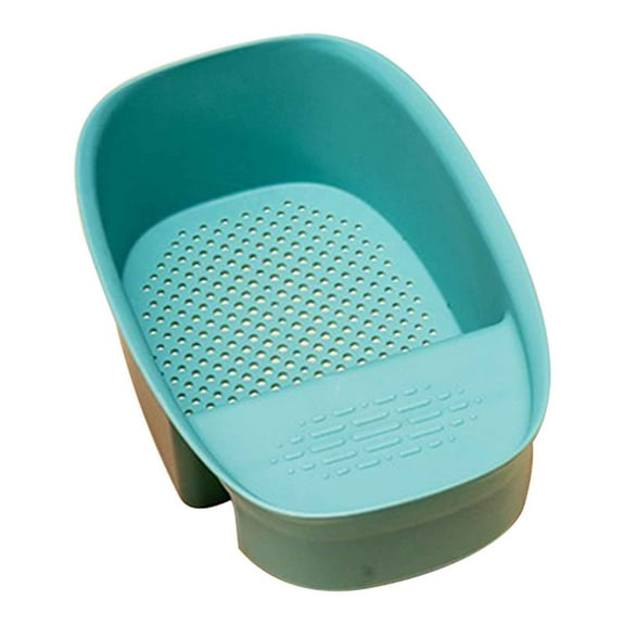 Btomtd Saddle Drainage Basket for Kitchen Sink Use, Hangable Filtering Basket for Vegetables, Practical Drainage Basket for Fruit Washing, Green