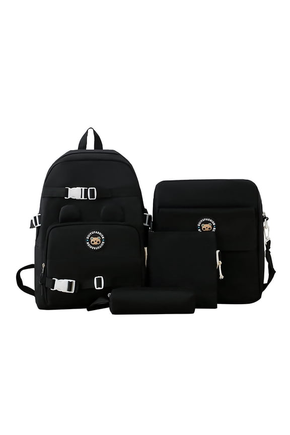 School Supplies Stationery Primary and Secondary School Backpack for The Start Of The School Season Four Piece Set with Large Capacity Canvas Backpack College Style Backp