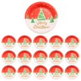 thumbnail image 1 of Btomtd Set of 16 Christmas Paper Plates 9" Featuring Santa Claus Pattern, Disposable Plates for Party Decor and Cutlery Sets, Red and White Themed Dinner Paper Playes, E, 1 of 7