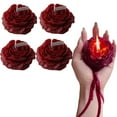 thumbnail image 1 of Btomtd Set of 4 Low Heat Scented Candles, Wine Red Rose Flower Shaped Wax Play Candles for Adult Use, Body Safe Low Temperature Scented Candle, TOTEL 11.2 oz, Red, 1 of 5