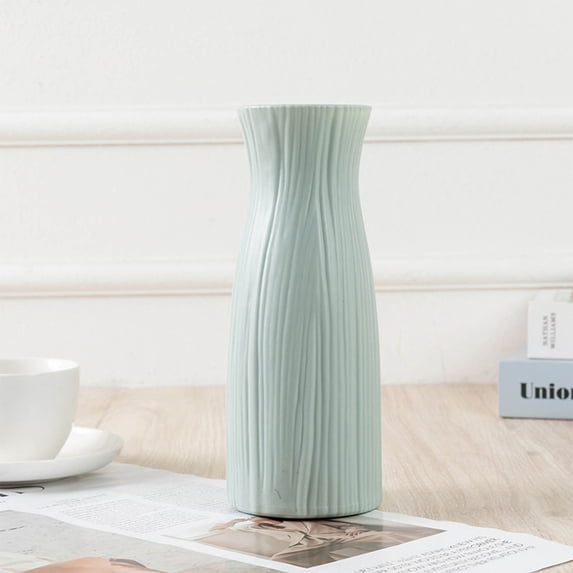 Btomtd Shelf and Table Vase for Home Decor, Plastic Decorative Flower Pot for Modern Interiors, Flower Vases for Bouquets and Wedding Events, Green
