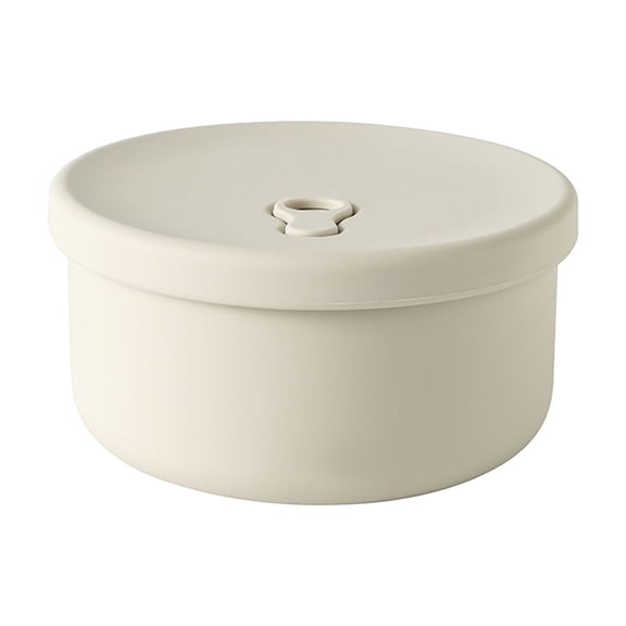 Btomtd Silicone Lunch Box for Microwave Heating, Food Grade Bento and Fresh Keeping Storage Containers, Household Refrigerator Storage Bowl, Size 800ml, White