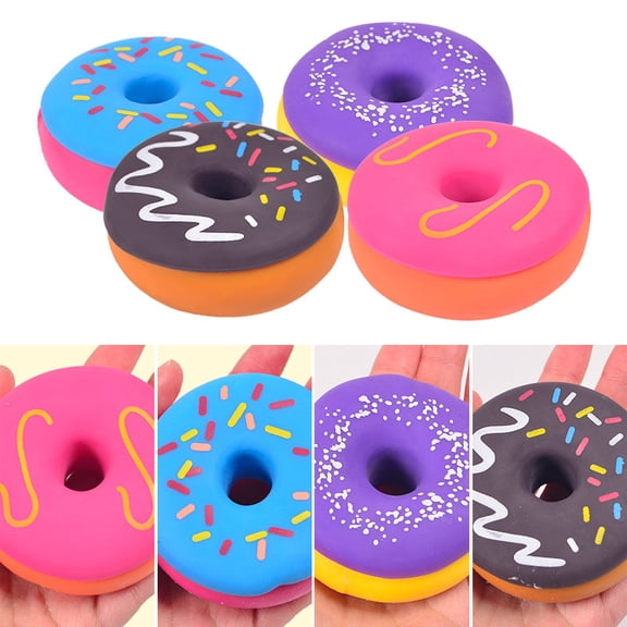 Btomtd Simulated Doughnuts Squishies Toys, Slow Rising Stress Relief Fidget, Physical Pinching Decompression Toys, Gift for Adults and Teens, 1-Pack (3", Random Color)
