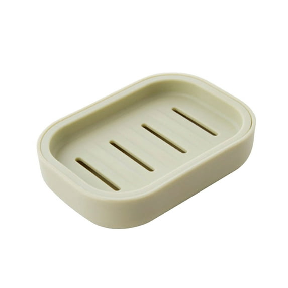 Btomtd Soap Dish with Drainage Layer, Keeps Soap Dry Soap Tray for Gym Camping Bathroom, Easy to Clean Soap Storage Case and Soap Holder, Green