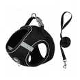 thumbnail image 1 of Btomtd Soft Breathable Dog & Cat Harness and Leash Set, Reflective Strip Vest with 5 FT Long Leash for Walking and Running, Escape Proof (Black, XL), 1 of 9