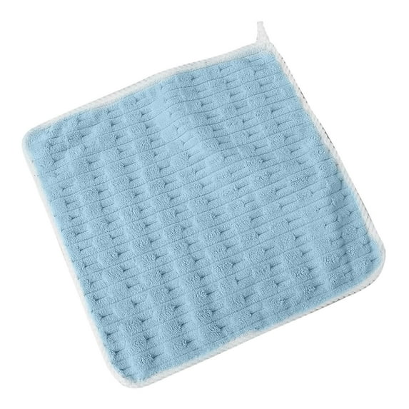 Btomtd Soft Fleece Washcloths for Face and Hand Care Non Shedding and Highly Absorbent Small Hand Towels for Delicate Use and Daily Cleaning - 13.77'x13.77', Sky Blue