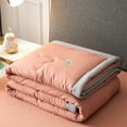thumbnail image 1 of Btomtd Soft Summer Quilt, Ice‑Feel Air Conditioner Cooling Blanket for Hot Sleepers, Breathable Lightweight Comforter for Bedroom Sofa Travel, 43" x 59" (Brown), 1 of 6