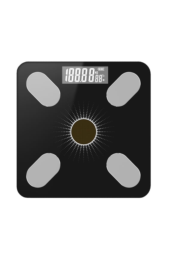 Solar Power Smart Scale for Body Weight and Composition, Bluetooth Digital Scale with App Monitoring, No Batteries Needed, Black