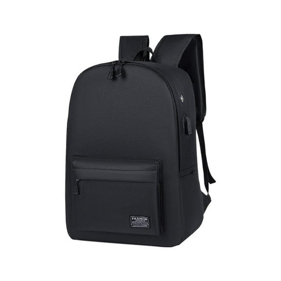 Btomtd Solid Color Large CapacityBackpack Men's and Women's Casual Shoulder Bag Outdoor Travel Backpack with Front Zipper Accessory Pocket, Black