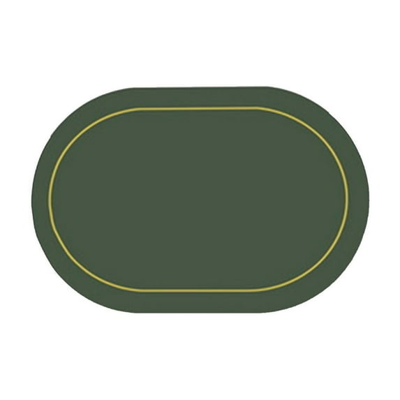 Btomtd Solid Color Leather Placemats Oil Proof Western Dining Mat Non Slip Bowl Mat Oval Insulation Hotel Home Use, Green