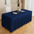thumbnail image 1 of Btomtd Solid Color Polyester Tablecloth, Conference Table Skirt and Table Cover for Rectangular Table, Wrinkle Free Banquet Table Cloth for Wedding, 47"x16x30", Navy, 1 of 6
