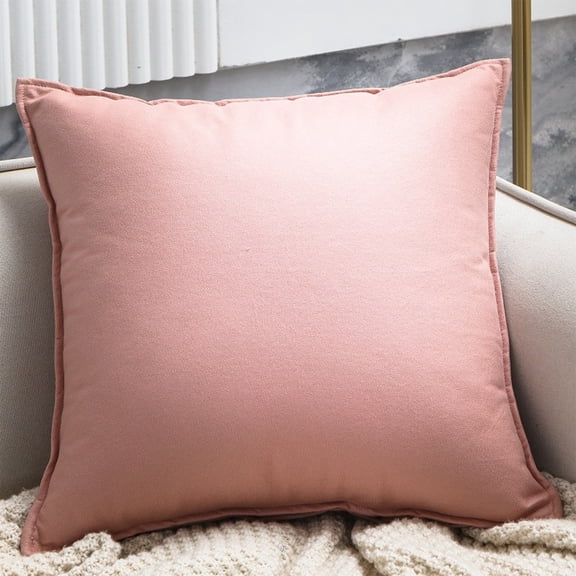 Btomtd Solid Color Sofa Pillows 18 x 18, Breathable Couch Pillows and Bed Cushions, Decorative Throw Pillows for Living Room, Bedroom or Outdoor Use, Size 18" x 18", Pink