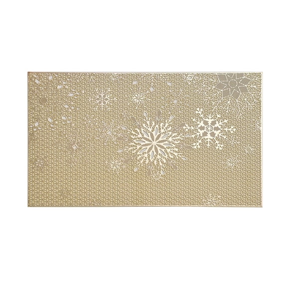 Btomtd Solid Color Table Place Mats with Insulation, Scald Resistance Placemats for Christmas Decorations, Holiday Table Mat for Dining Meals, 18"x12", Gold