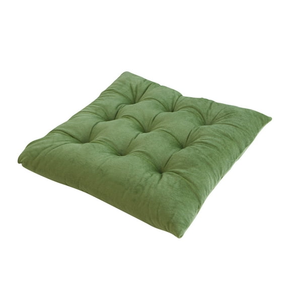 Btomtd Solid Color Thick Crystal Velvet Seat Cushion with Strap Office Chair Cushion Sofa Butt Support Chair Pad - 15.74x15.74 inch, Green