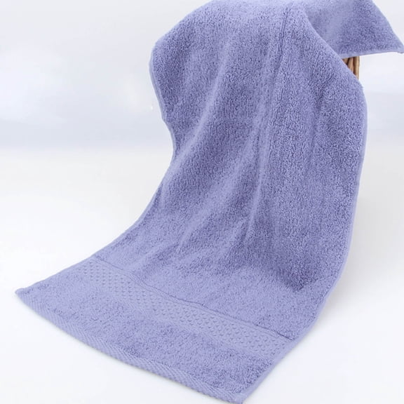 Btomtd Solid Color Velvet Bath Towels for Adult, Absorbent Hair Towel and Beach Towel, Soft Dry Hand Towels for Daily Household Use, 1-Pack, Size 29" x 13", Purple