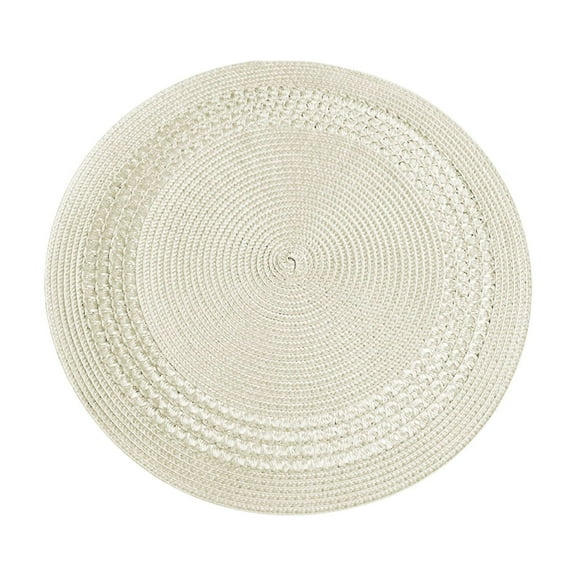 Btomtd Solid Color Woven Table Place Mats Insulation Placemats Table Decoration Easy Clean Foldable for Family Dinner Parties, White