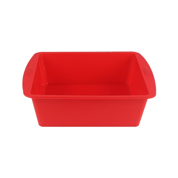 Btomtd Square Cake Baking Pan, Household Cake Making Tool Cake Molds for Easy Release, Non-Stick Baking Tray and Baking Sheet for Oven Use, Size 7"x7", Red