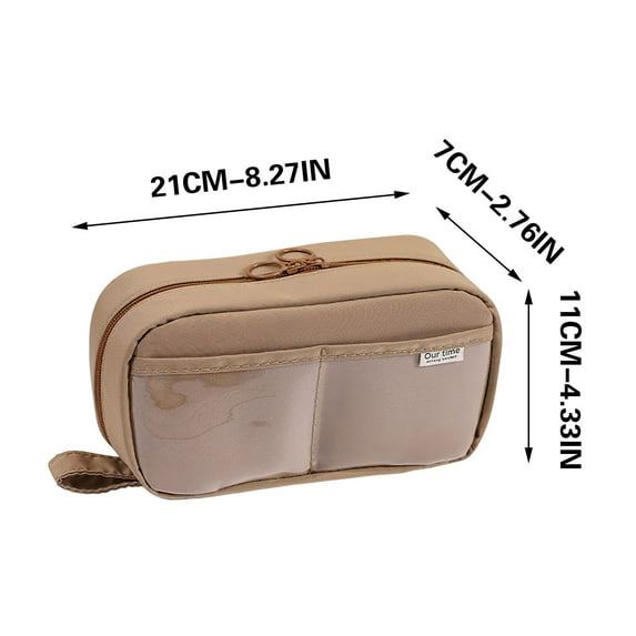 Btomtd Stain Resistance Pencil Pouches Transparent Pencil Cases for Students Use Large Capacity Pencil Bags, Beige