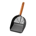 thumbnail image 1 of Btomtd Stainless Steel Cat Litter Shovel with Large Fine Holes, Poop Shoveling Tool Suitable for Litter Box, Metal Litter Scoop for Household, Size 11"x5", Black-B, 1 of 6