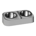 thumbnail image 1 of Btomtd Stainless Steel Elevated Pet Bowls, Non-Slip Pet Food and Water Dishes for Medium Large Dogs and Cats, Tip-Proof Feeding Dog Bowls and Cat Bowls, Gray, 1 of 6