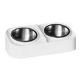 thumbnail image 1 of Btomtd Stainless Steel Elevated Pet Bowls, Non-Slip Pet Food and Water Dishes for Medium Large Dogs and Cats, Tip-Proof Feeding Dog Bowls and Cat Bowls, White, 1 of 6