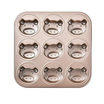 Btomtd Stainless Steel Non Stick 9 Holes Cake Baking Tray, Thickened Oven Baking Set with Cake Pan and Cookie Sheets, Muffin Pan for Easy Use, Size 10.6"x10.6", C