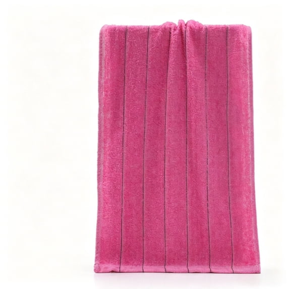 Btomtd Striped Hand Towels from 100% Cotton, Absorbent Bath Towels for Face and Body Dry Fast, Soft Washcloths for Home Use, Size 29" x 13.4", Hot Pink