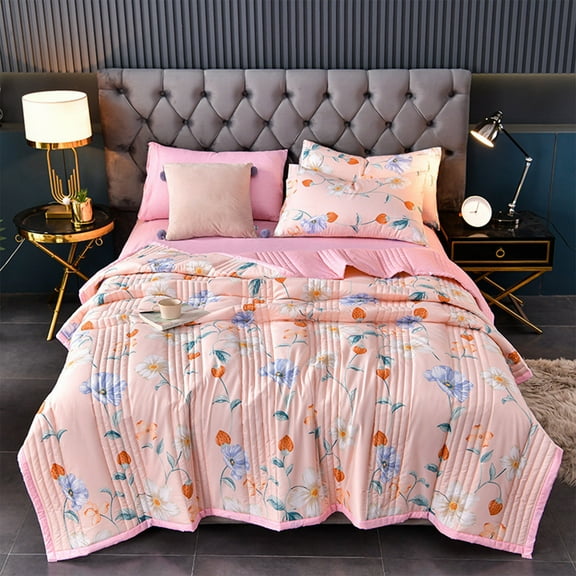 Btomtd Summer Cooling Blanket, Breathable Air Conditioner Quilt for Bedroom Dormitory, Washable Lightweight Comforter for All Season, 59" x 79" (Multicolor #01)