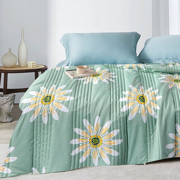Btomtd Summer Washed Cooling Blanket, Breathable Soft Air Conditioner Quilt, Washable Thin Lightweight Comforter for Bedroom Dorm, 39" x 59" (Multicolor #03)