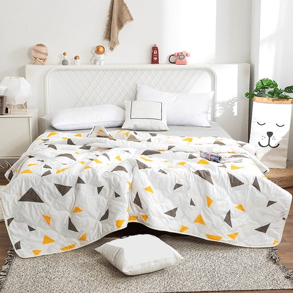 Btomtd Super Soft Cotton Quilt, Thickened Warm Thermal Insulation Blanket, Machine Washable Bedding, 39" x 59" (White)