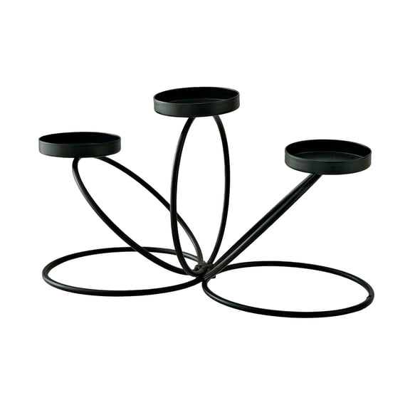 Btomtd Table Centerpiece Candelabra with Three Arms, Candlestick Holders for Christmas Celebration and Wedding Party, Decorative Candle Holder, 4.7"x4.1"x8.3", Black