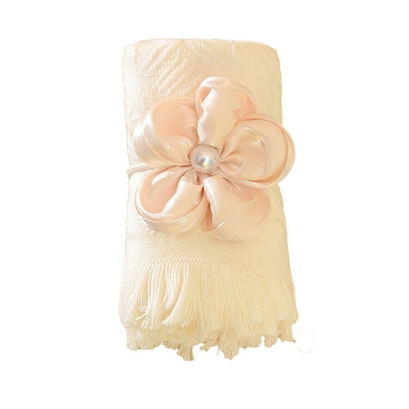 Btomtd Tassel Hand Towels for Wedding Gift Absorbent Soft Fabric Towel for Mothers Day Holiday or Birthday Gift Decorative Multipurpose Towel - 29.13'x12.99', White