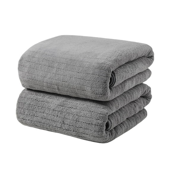 Btomtd Thick Velvet Bath Towels Large Super Absorbent and Soft Quick Dry Towel for Adults Plush and Large Bath Towel for Luxury Feel - 55.11'x27.55', Gray