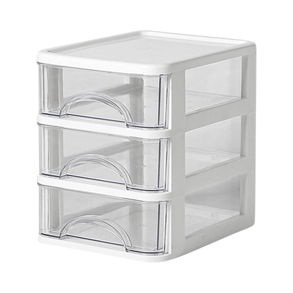 Btomtd Transparent Mini Drawer Desktop Storage Box Household and Office Storage Container for Stationery Miscellaneous, B