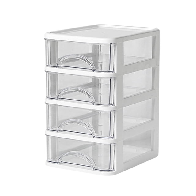 Btomtd Transparent Mini Drawer Desktop Storage Box Household and Office Storage Container for Stationery Miscellaneous, C