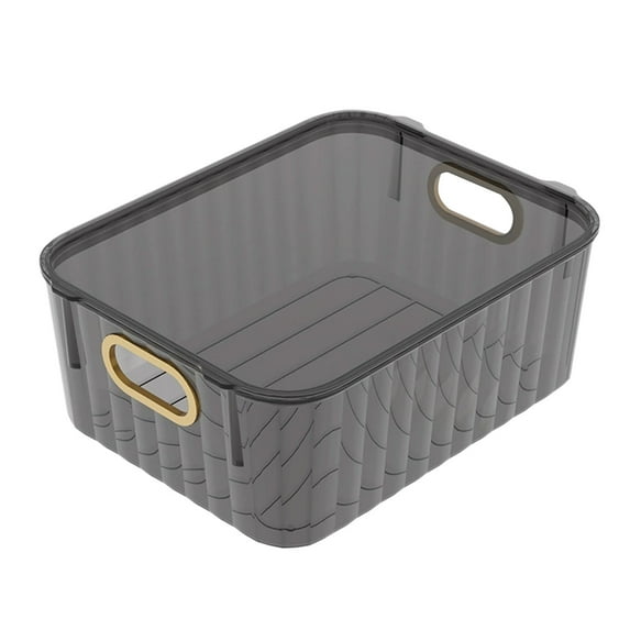 Btomtd Transparent Storage Box with Lid, Large Capacity Cosmetic Organizer Storage Bins for Desktop, Soot Proof Storage Containers with Clear View, Size 5L, Gray