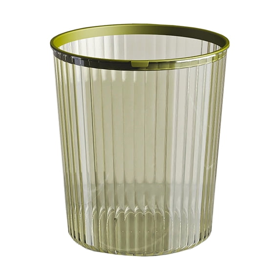 Btomtd Transparent Trash Can with Pressure Ring Garbage Can for Home Living Room Kitchen Bathroom Wastebasket, Light Green