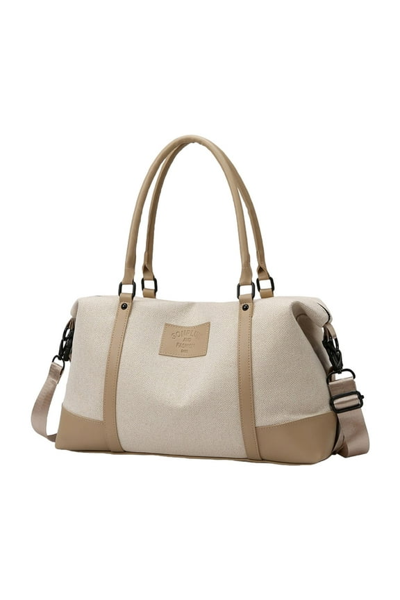 Travel Duffel Bag and Sports Tote, Casual Gym Handbag with Wet and Dry Separation, Shoulder Bag and Crossbody Bag for Overnight Trips and Yoga Exercise, Beige