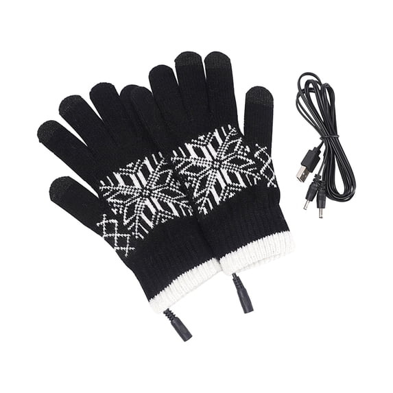 Btomtd USB Heated Gloves for Winter Warmth, Heating Gloves with Removable and Washable Inner Liner, Cotton USB Powered Warm Gloves, Black