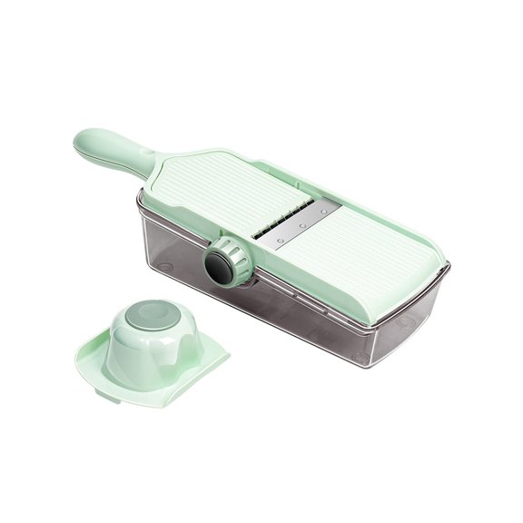 Btomtd Vegetable Cutting Tool Mandoline Slicer for Slicing Lemon and Potato, Multifunction Slicer and Grater, Kitchen Implement for Various Fruits and Vegetables, Green